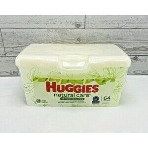 Huggies Baby Wipes Refillable Container SEALED Natural Care Sensitive Skin 64